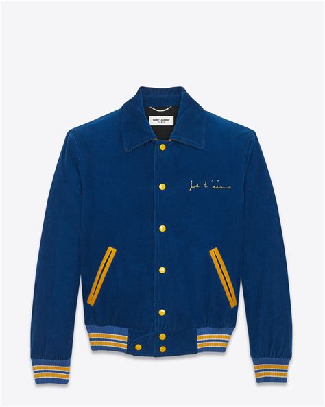 ysl teddy jacket blue